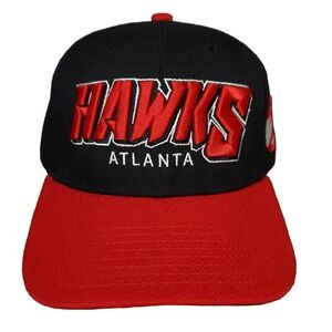 Atlanta Hawks Mitchell & Ness NBA Redline Flex Snapback Hat Cap 3D Word Logo New
